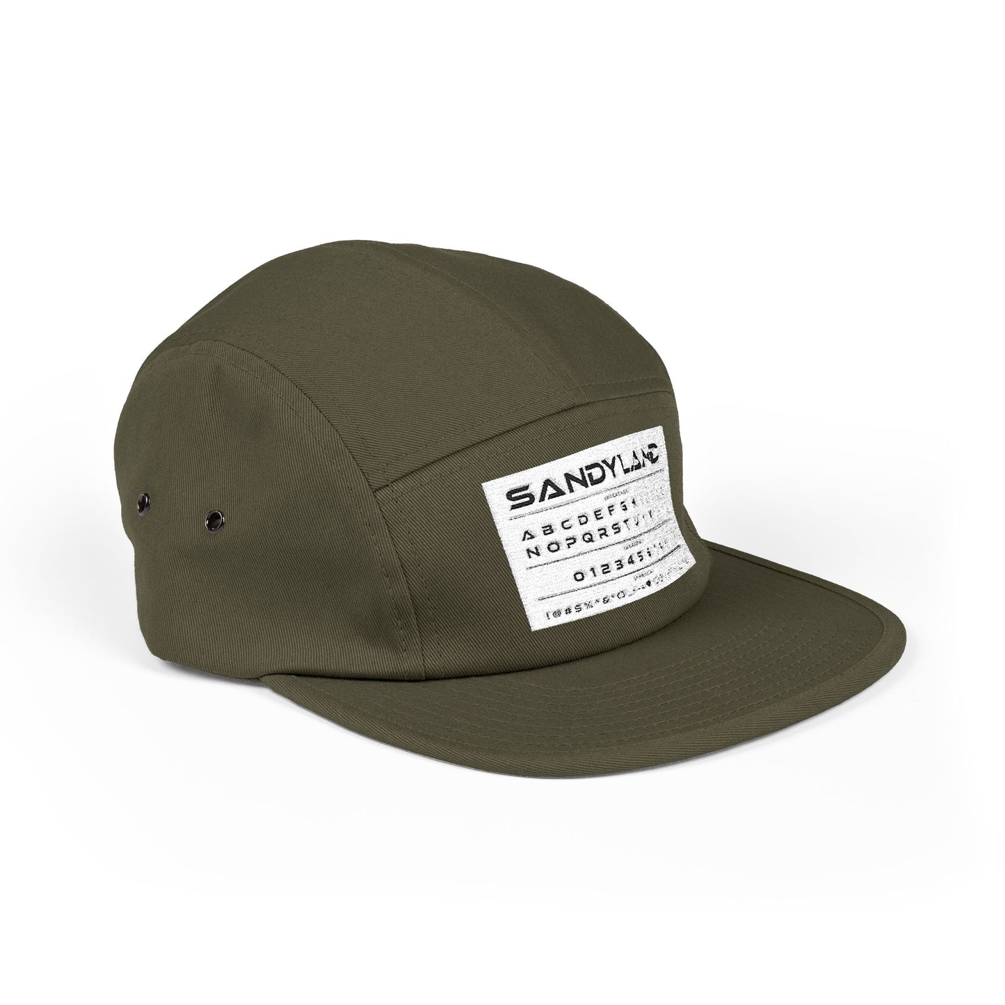 SANDYLAND Embroidered 5-Panel Cap — Minimal Vintage Patch Hat