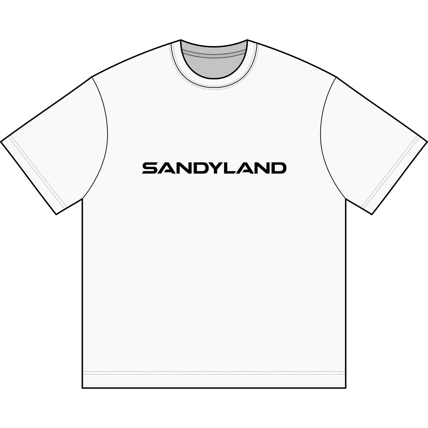 SANDYLAND Box Tee — Minimalist Beach Logo T-Shirt