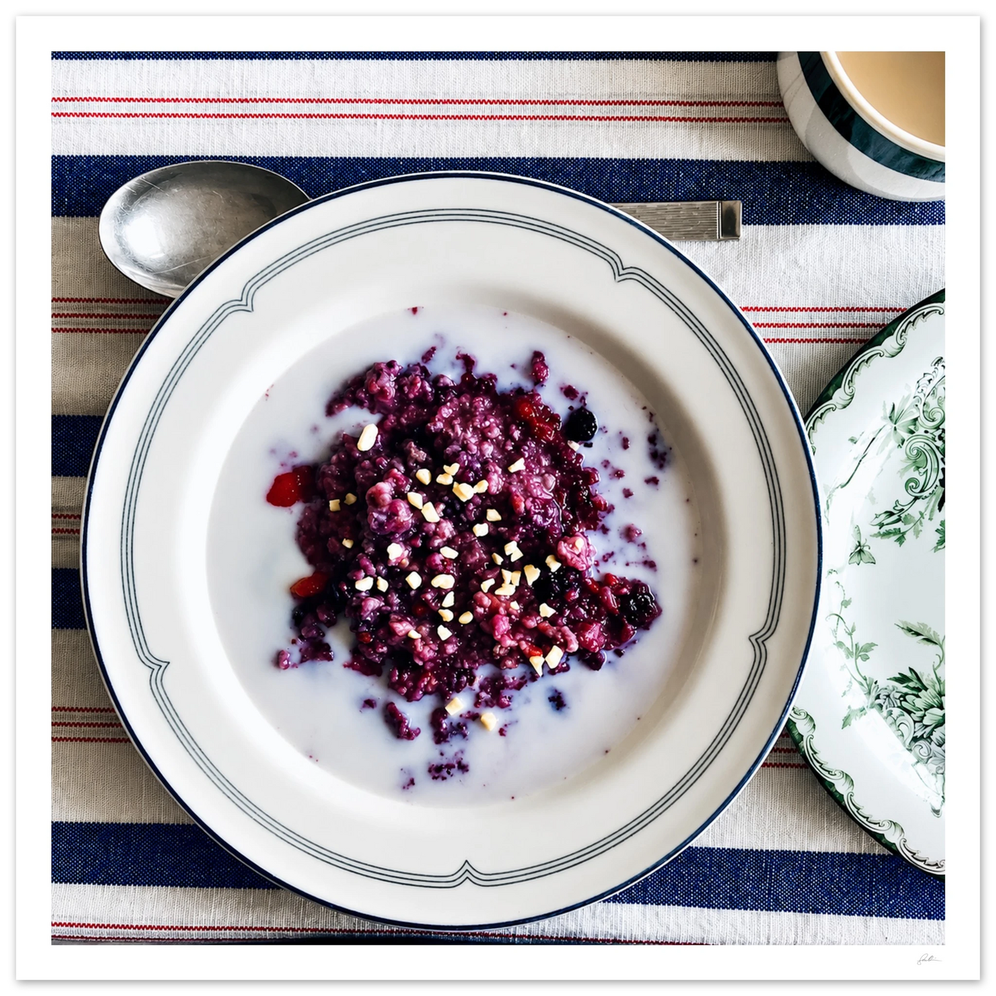 Blueberry Porridge SandyLAND art print by Sandra Molin