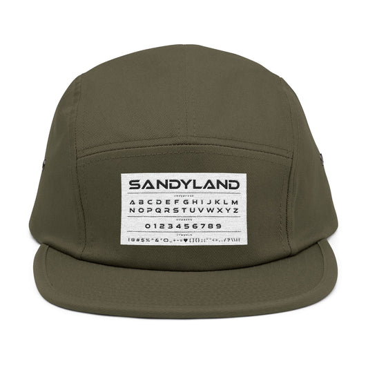 SANDYLAND Embroidered 5-Panel Cap — Minimal Vintage Patch Hat