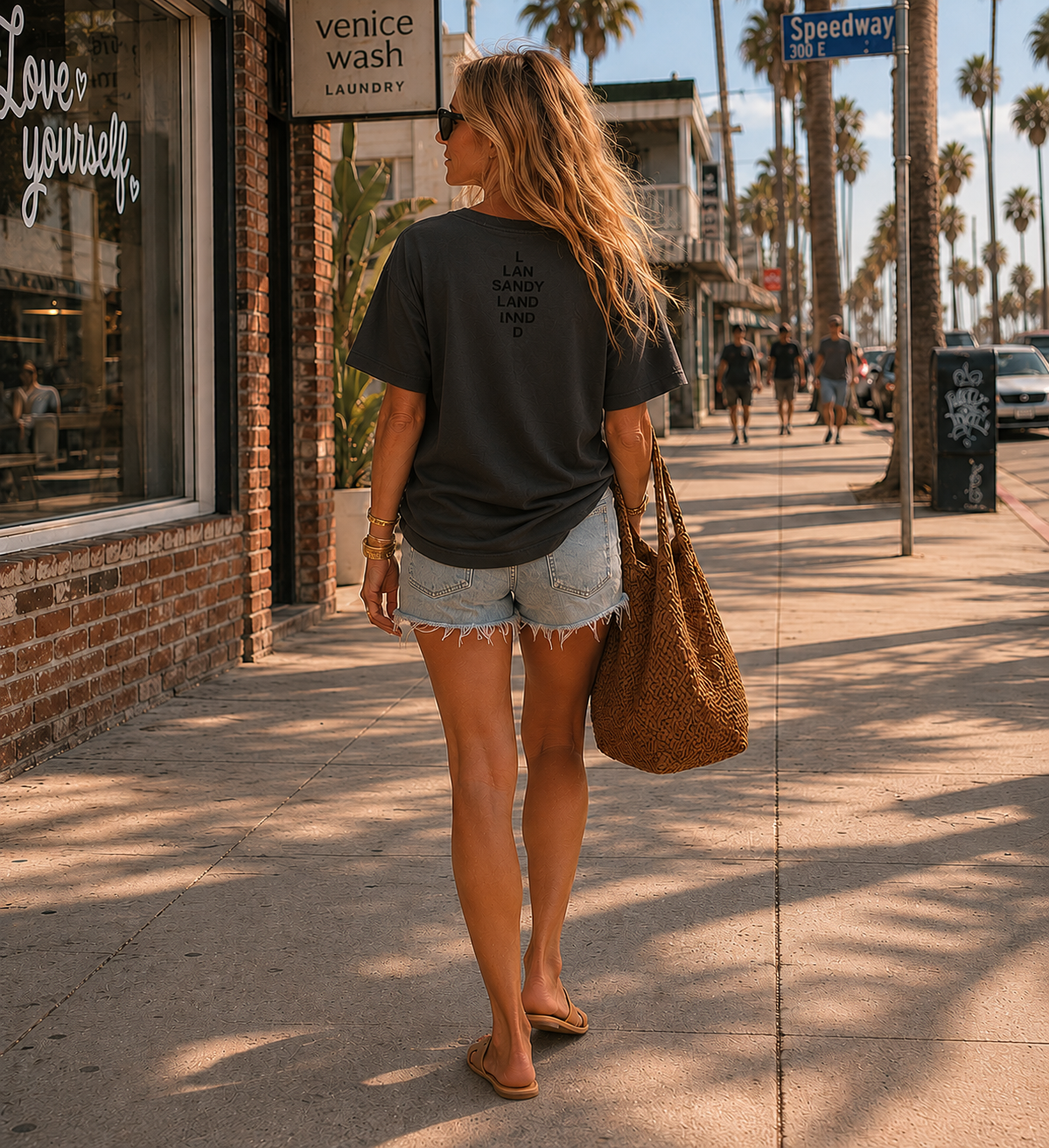 SANDYLAND Box Tee — Minimalist Beach Logo T-Shirt