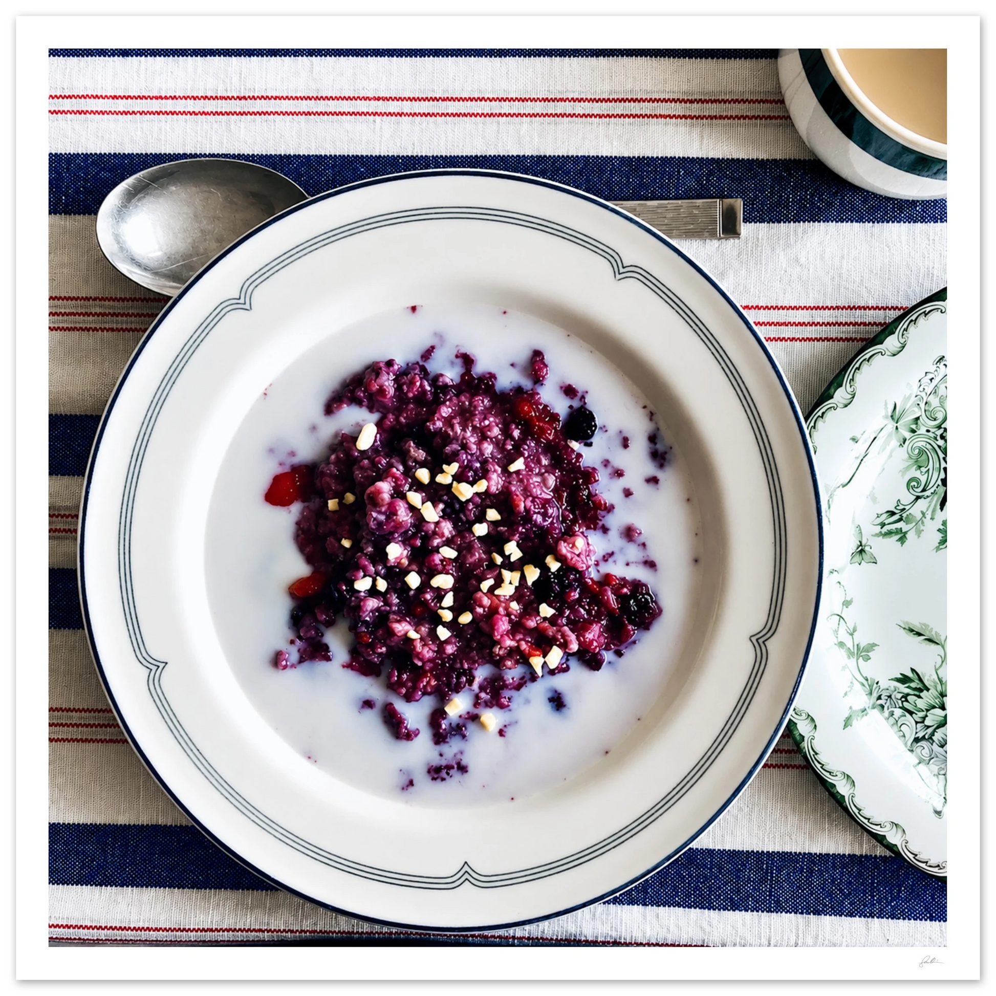 Blueberry Porridge SandyLAND art print by Sandra Molin