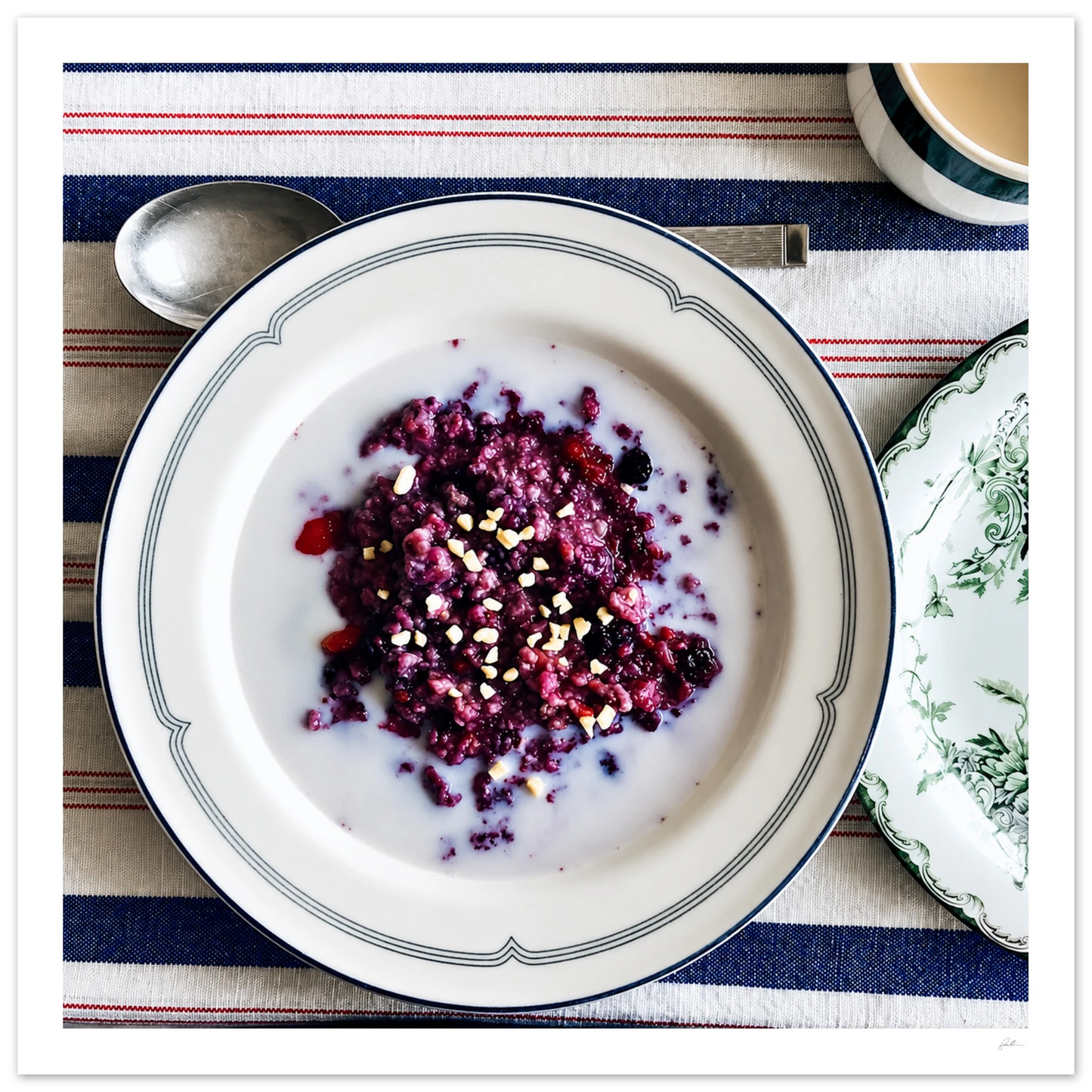 Blueberry Porridge SandyLAND art print by Sandra Molin